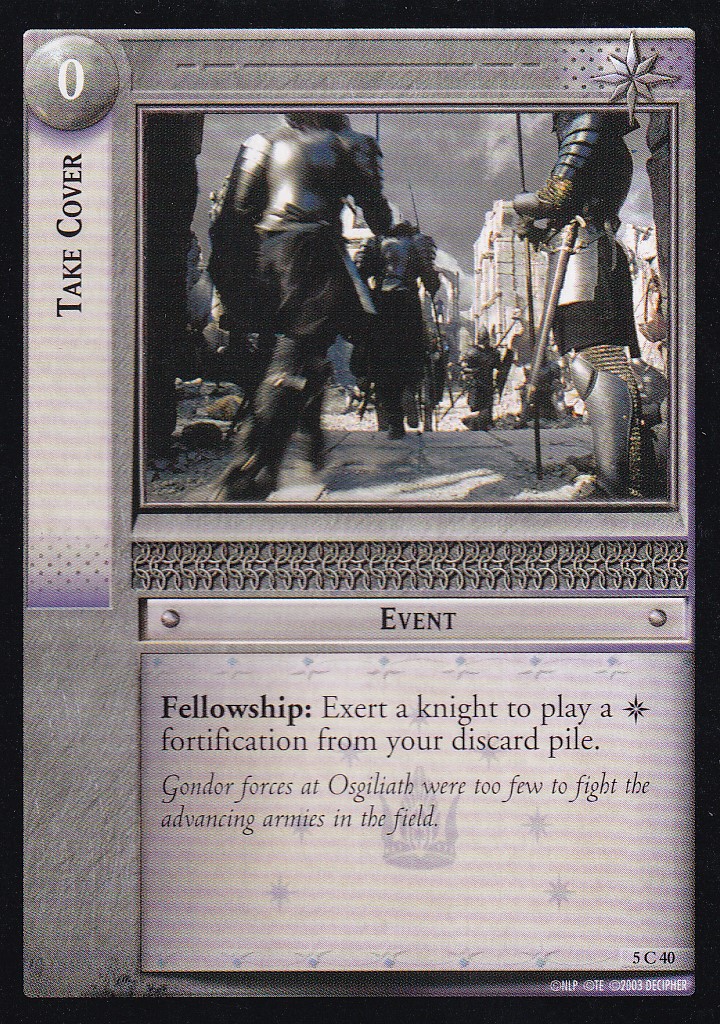 Take Cover - Battle of Helm's Deep - Lord of the Rings TCG - Picture 7 of 8