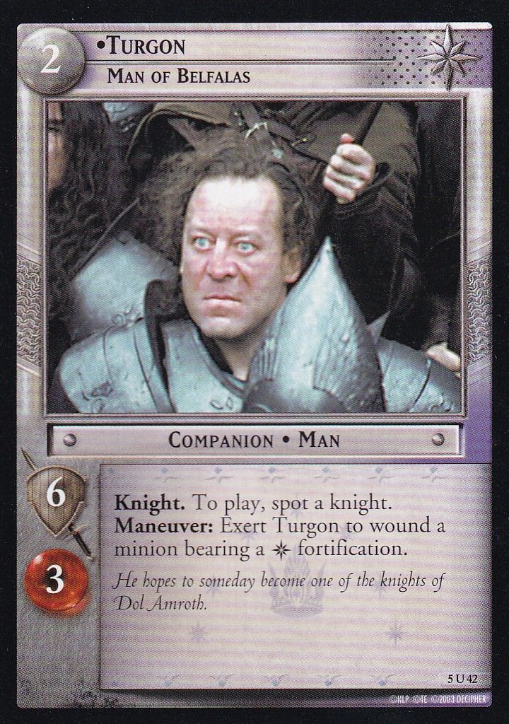 Turgon, Man of Belfalas - Battle of Helm's Deep - Lord of the Rings TCG - Picture 7 of 8