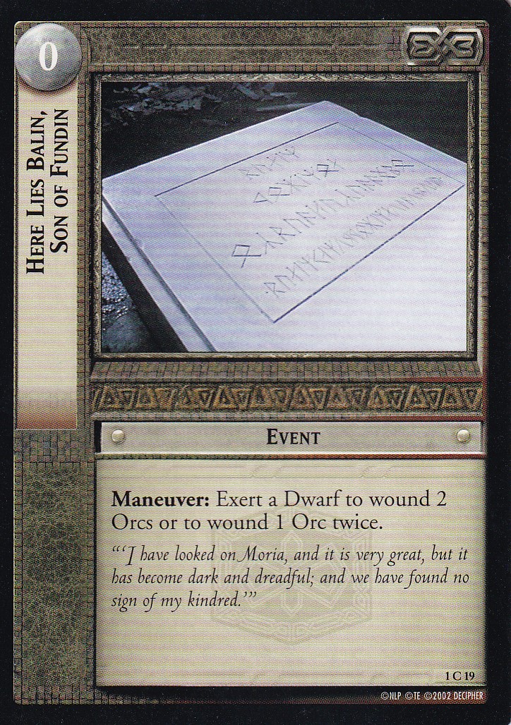 Here Lies Balin, Son of Fundin - The Fellowship of the Ring - Lord of the Rings - Picture 7 of 8