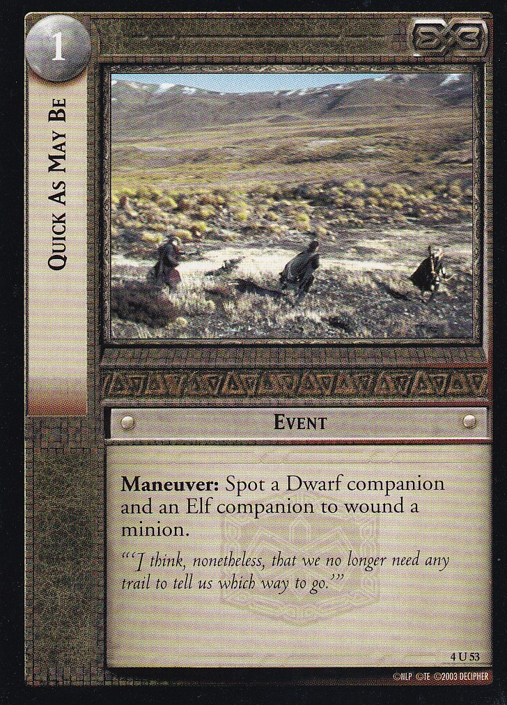 Quick As May Be - The Two Towers - Lord of the Rings TCG - Picture 7 of 8